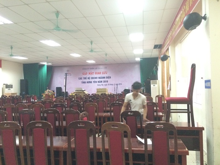 Lắp đặt hệ thống âm thanh hội trường tại Công Ty Điện Lực Hưng Yên