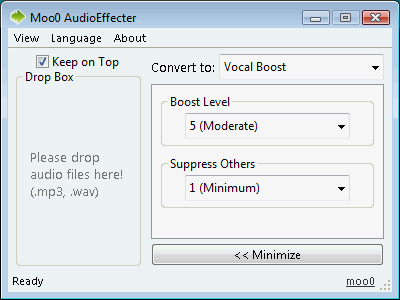 Moo0 Audio Effect rất dễ sử dụng